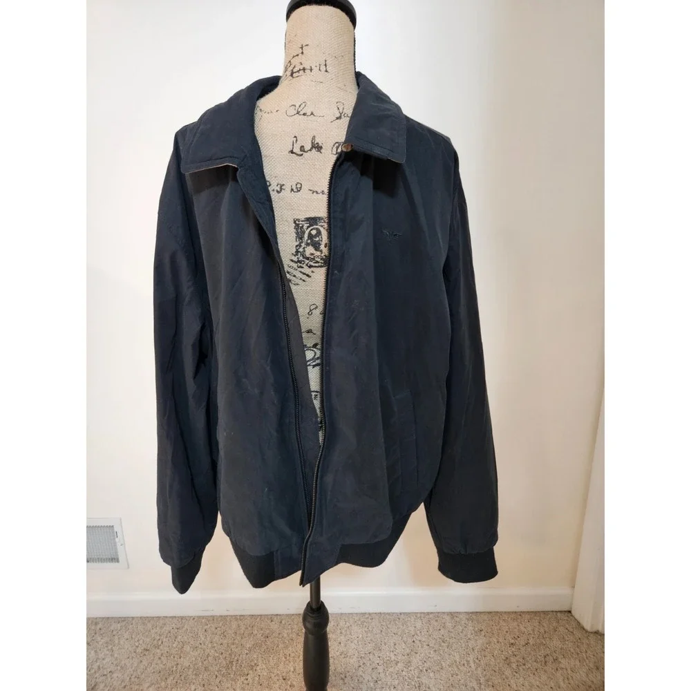 Dockers‎ Classic Harrington Jacket Navy Blue Full Zip Lightweight Mens M